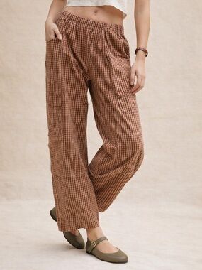 BDG Urban Outfitters Charlie Gingham Low-Rise Wide-Leg Pants Size M